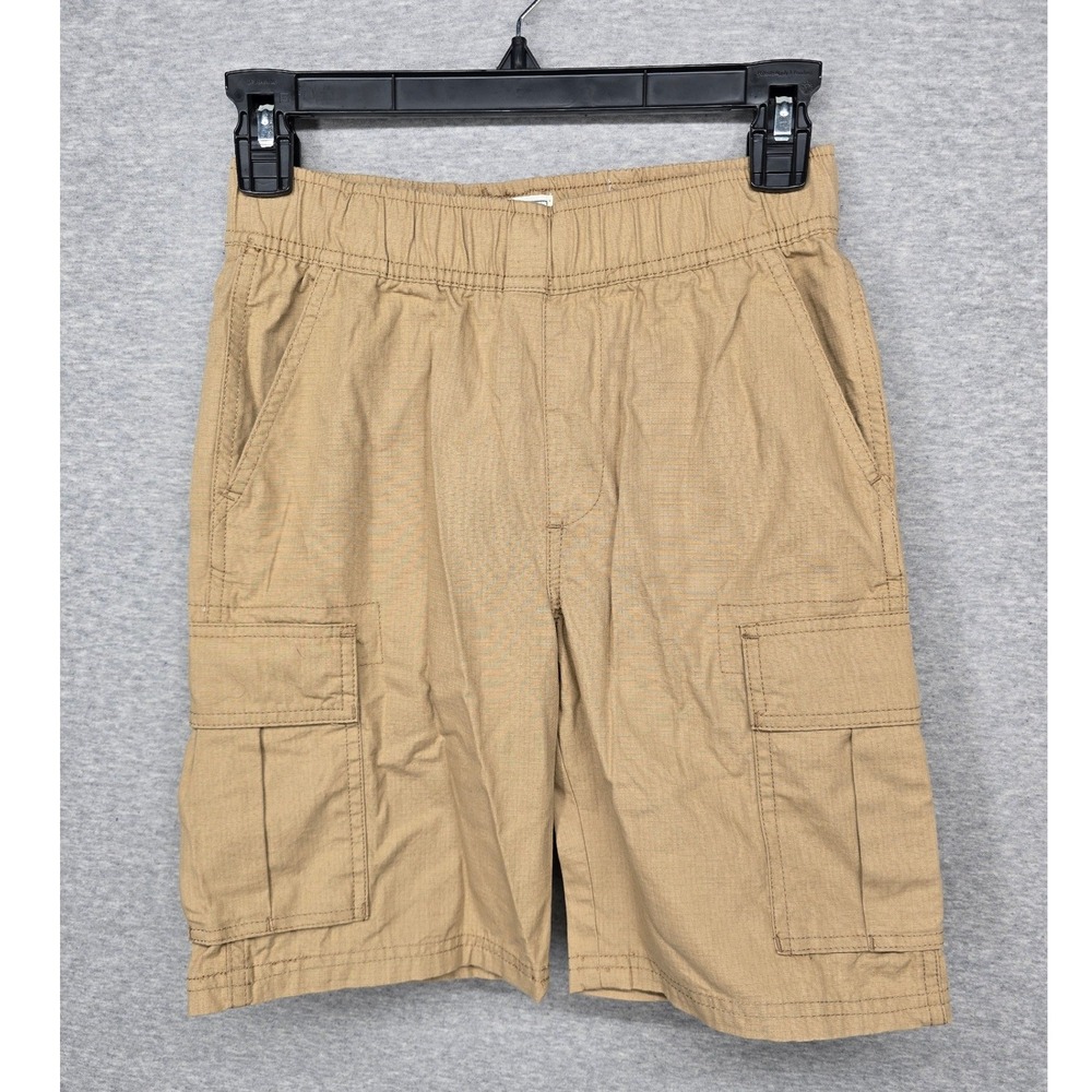 The Childrens Place Boys Tan Khaki Cargo Shorts Size 10 Adjustable Waist NWT